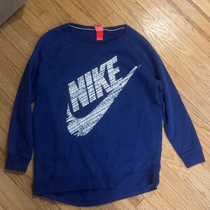 Nike Men's Crewneck in Blue with White Logo